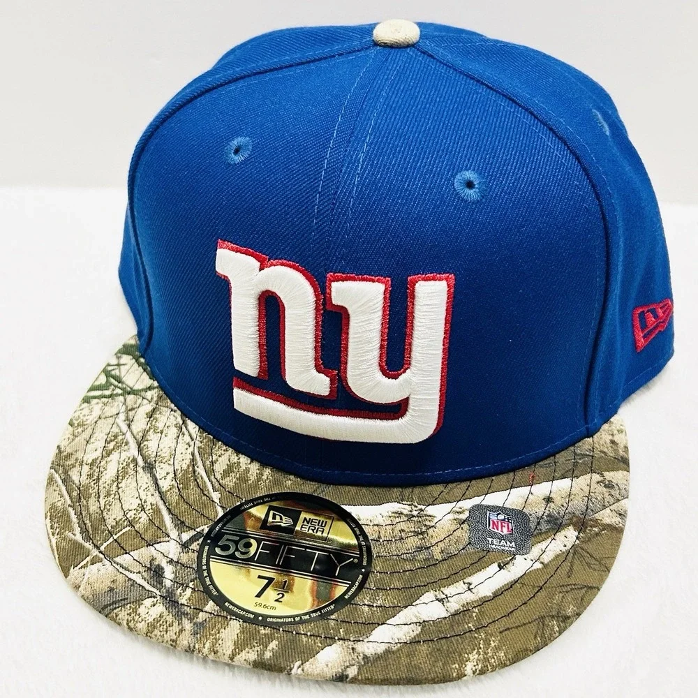 New Era New York Giants 2-Tone Camo 59FIFTY Fitted Hat Cap 7 1/2 Blue NFL‎